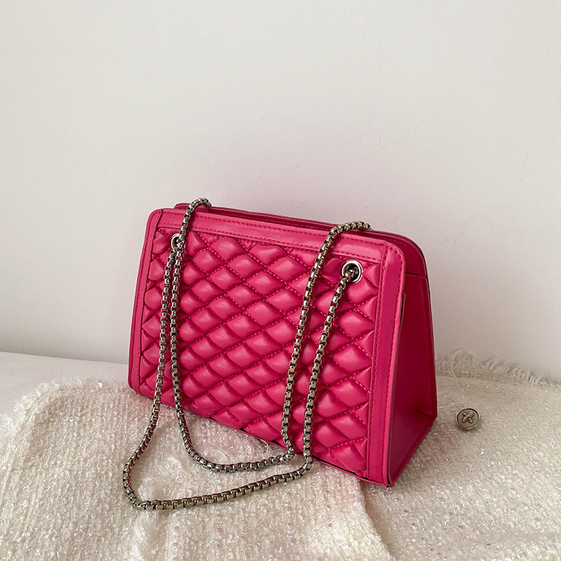 Wholesale Elastic Embroidered Diamond Chain Large Capacity Shoulder Crossbody Square Bag