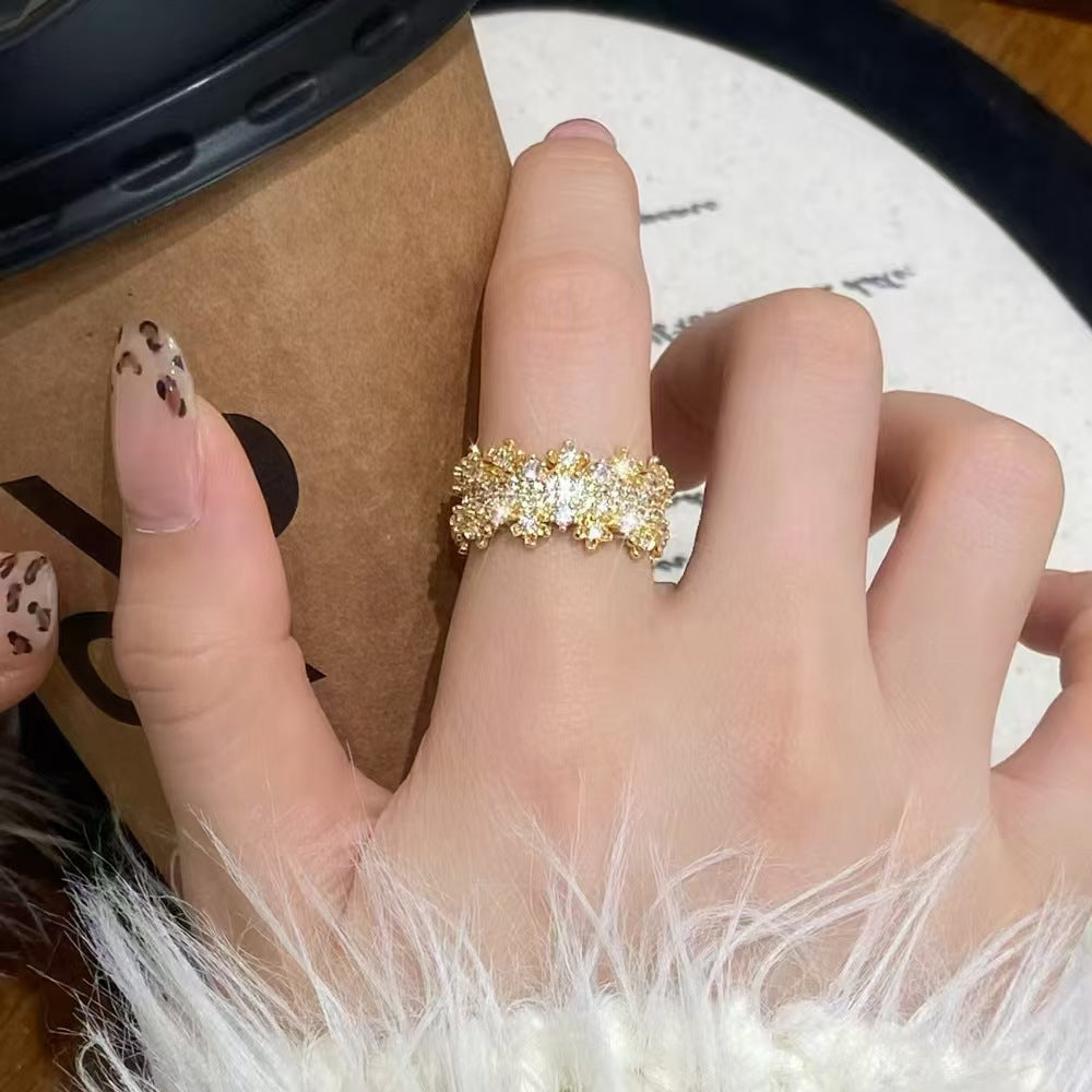 Wholesale Exquisite Diamond Super Flash Zircon Open Ring