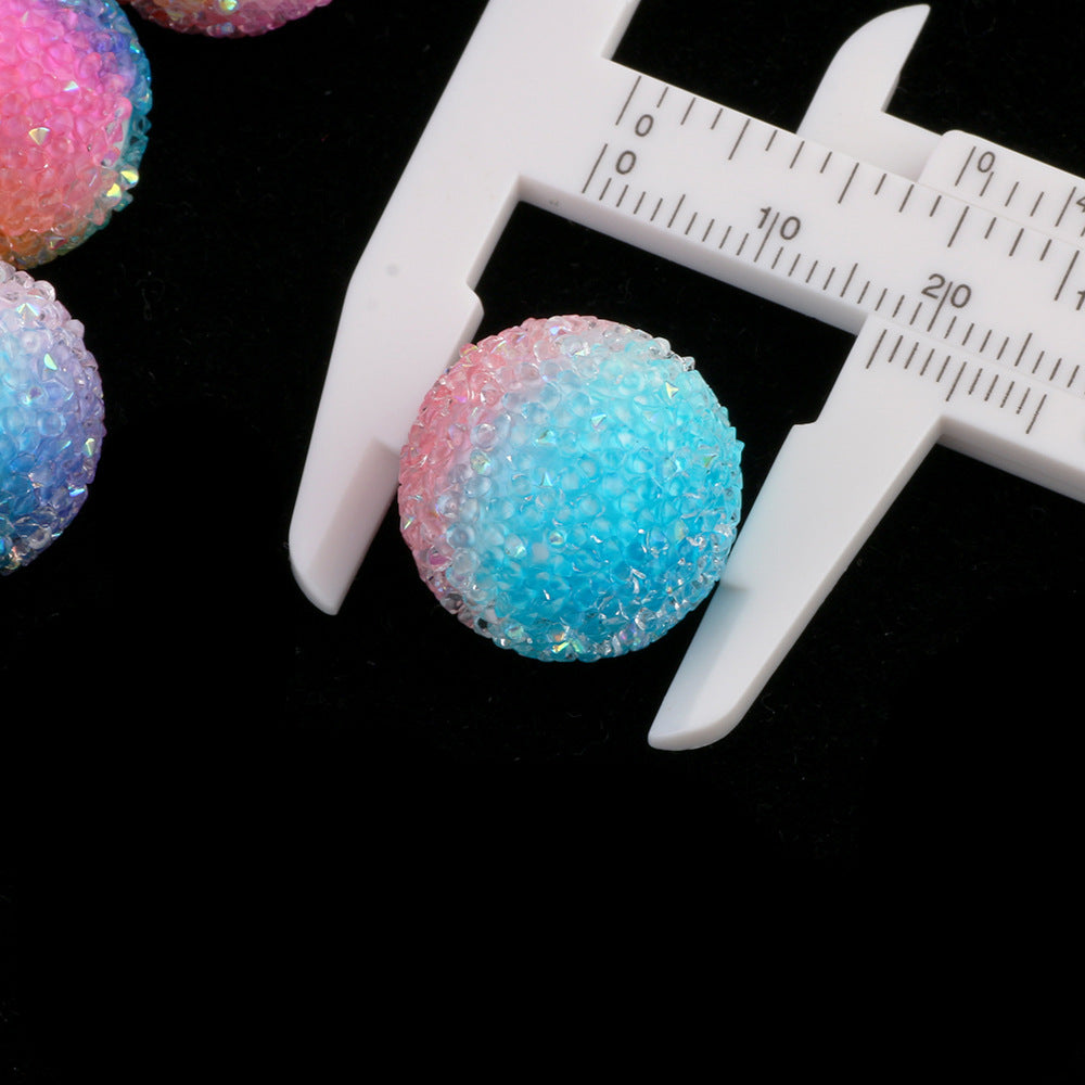 Wholesale 10pcs Acrylic Gradient Colored Round Beads