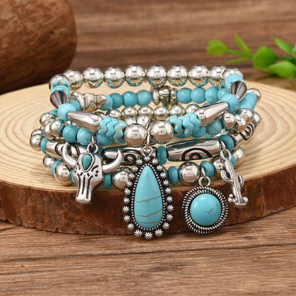 Wholesale Turquoise bead bracelet   Layered Bracelet Set