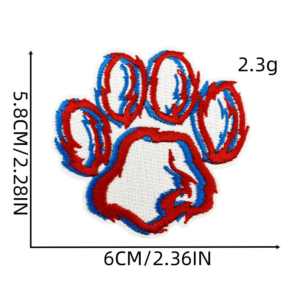 Wholesale Cute colorful bear paw fabric patch embroidery