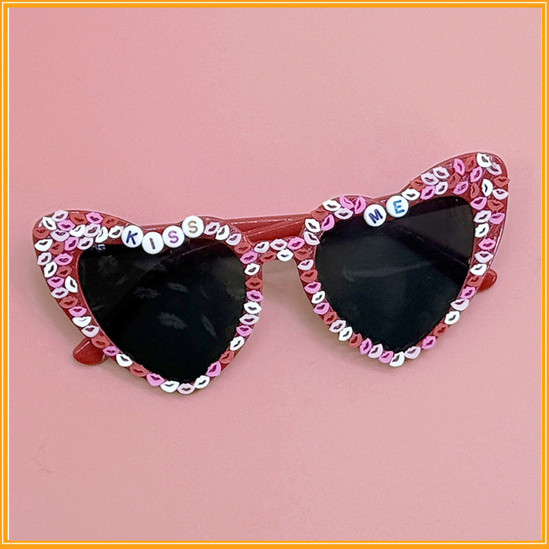 Wholesale I LOVE YOU Heart Sunglasses Valentine's Day Party Love Proposal Party Funny Sunglasses Glasses