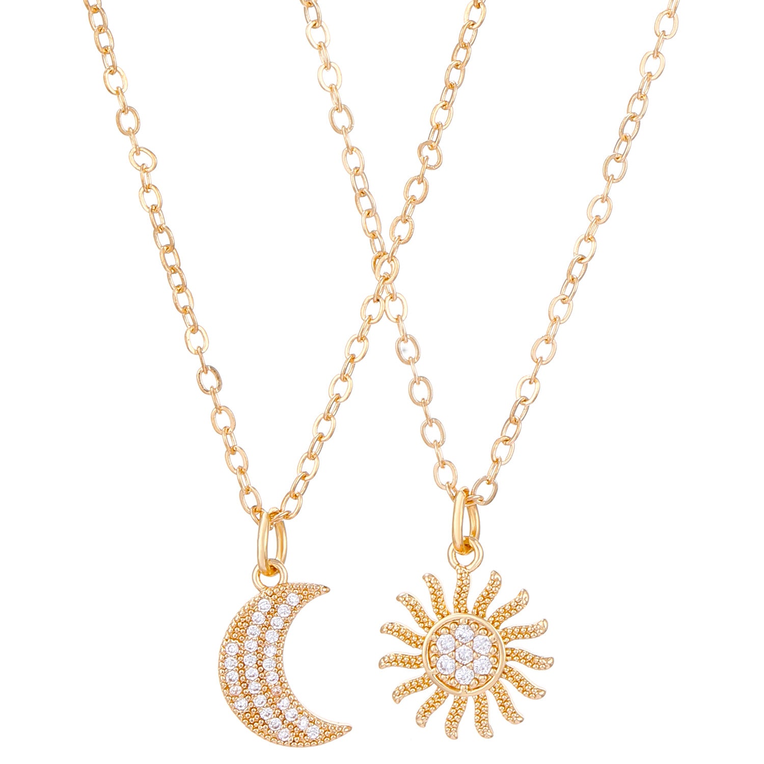 Wholesale Chic Moon Sun Magnetic Couple Necklace Alloy Jewelry Accessory For Resale