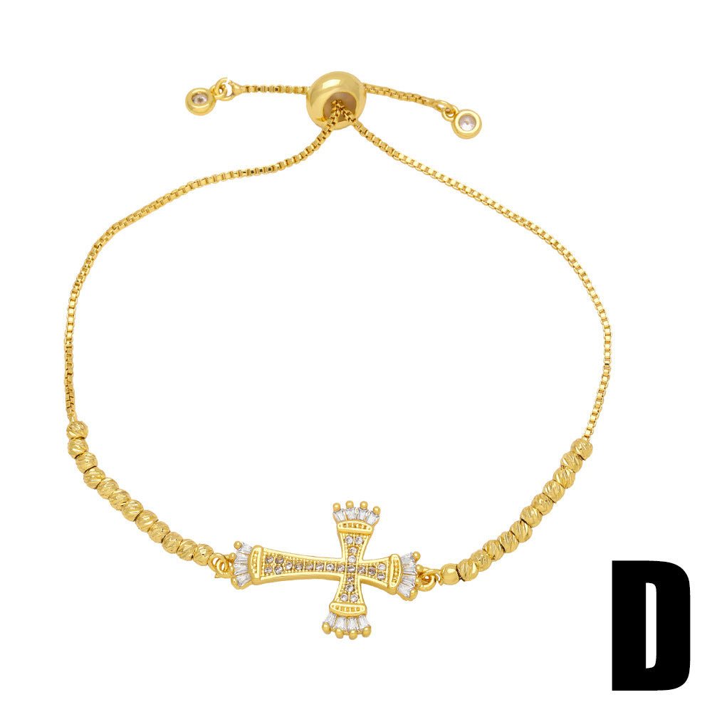 Wholesale Copper Diamond Cross Bracelet