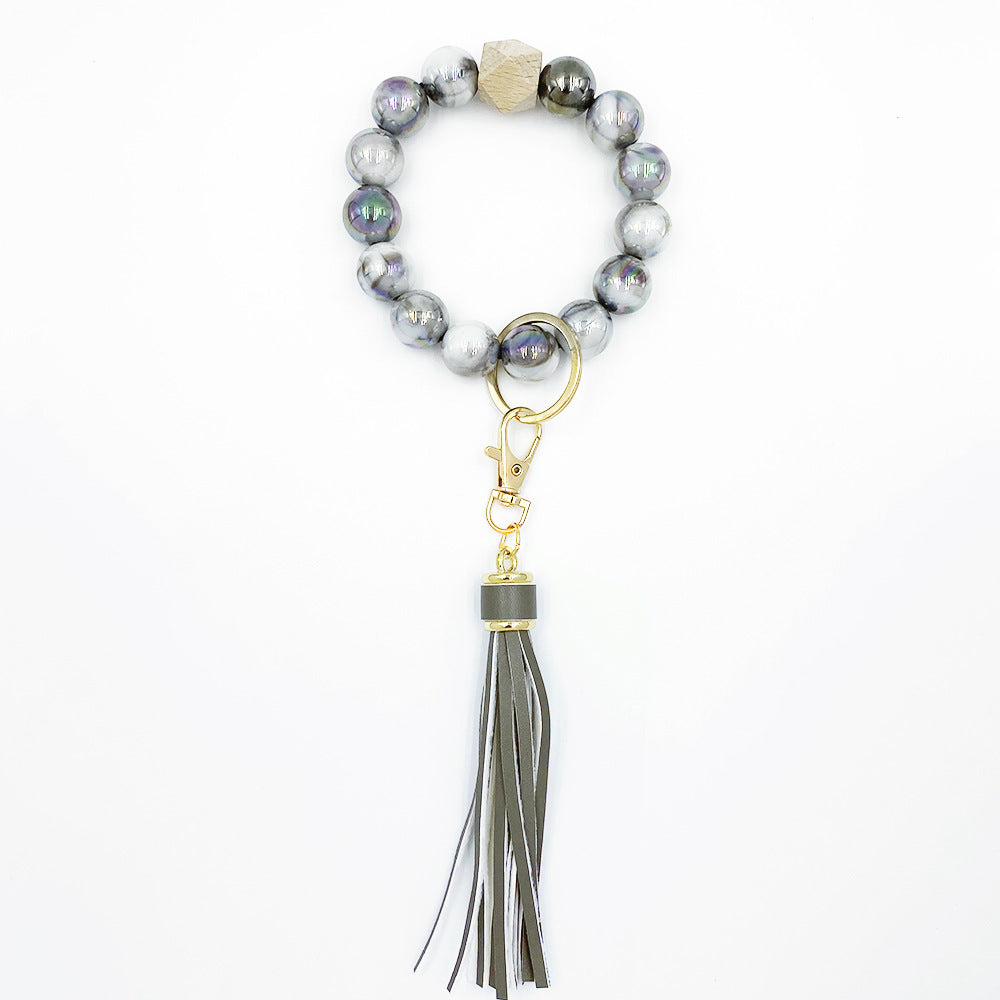 Wholesale Wooden Beads Tassel Bracelet Keychain