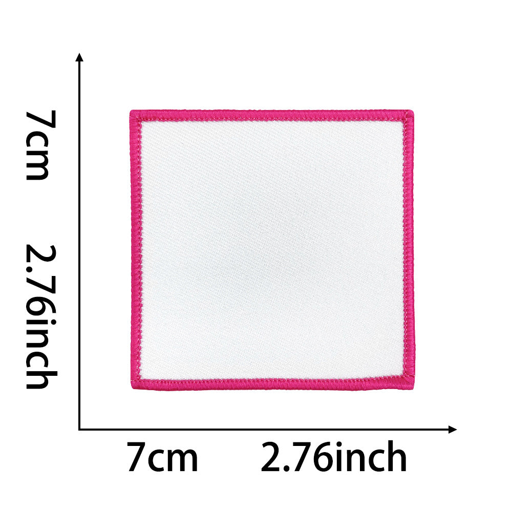 Wholesale Polyester Square Embroidered Badge Blank DIY Cloth Patch 10 Piece Hot Melt Glue For Shoes Hats Boutique Accessory