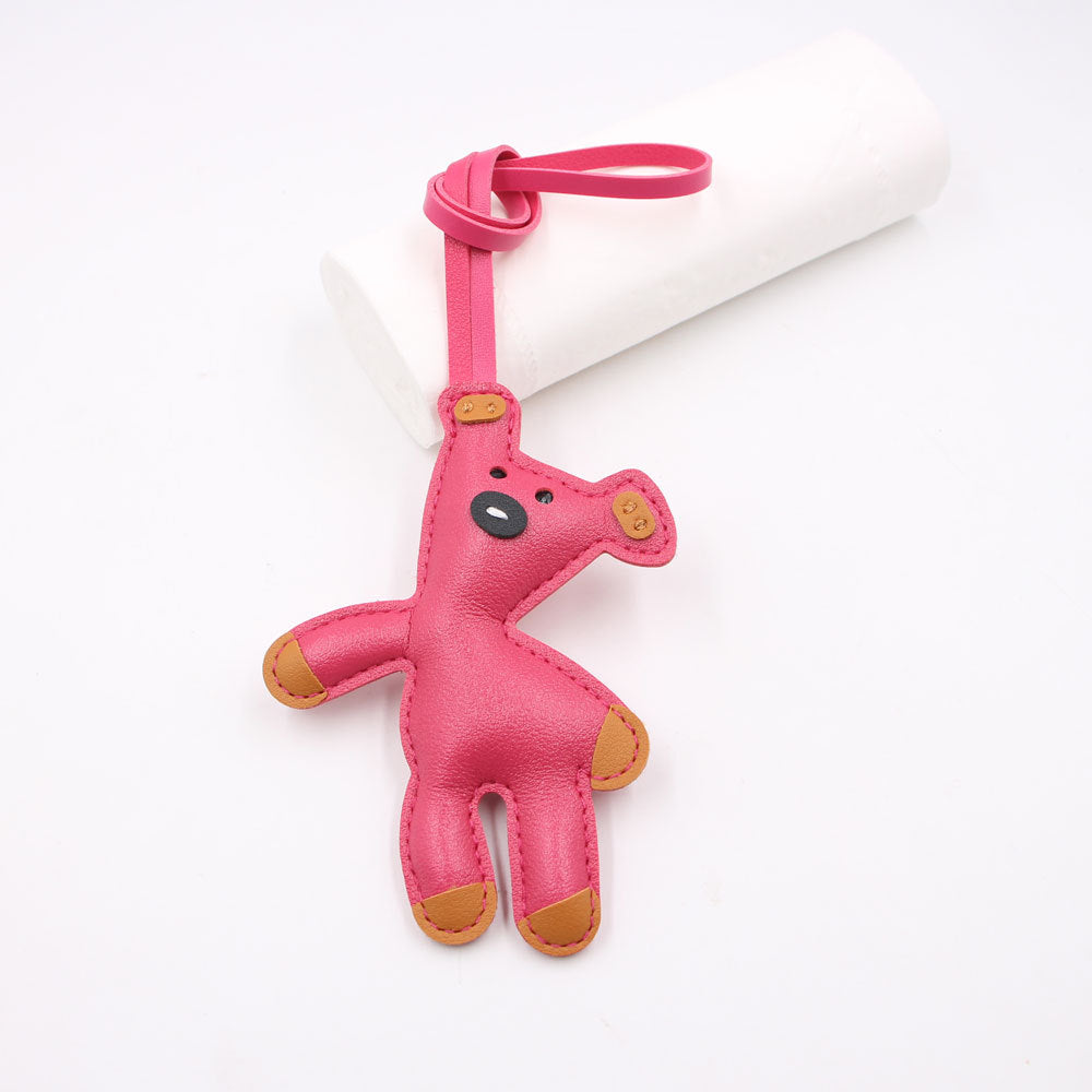 Wholesale Trendy Bean Bear Bag Charm Coffee Artificial Leather Cartoon  Pendant Purse Keychain Gift Resale