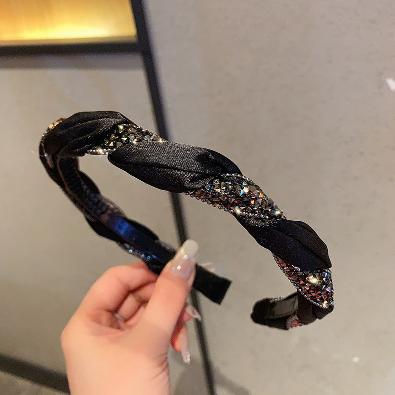 Wholesale Twist Headband Hair Accessories Elegant Versatile Non-Slip Toothed Headband Exquisite Girl High-End Niche Design Headband