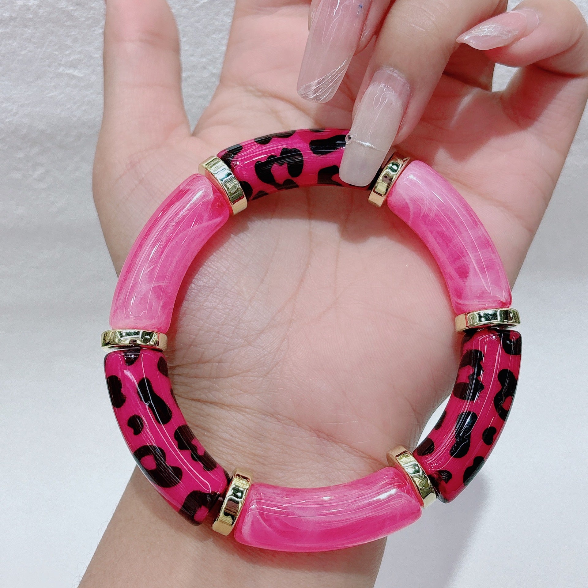 Wholesale Fashion Personality New Leopard Bend Tube Bracelet