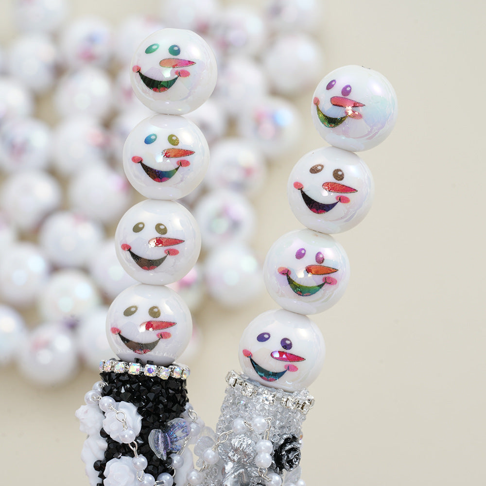Wholesale 10pcs  Christmas Snowman Acrylic Beads