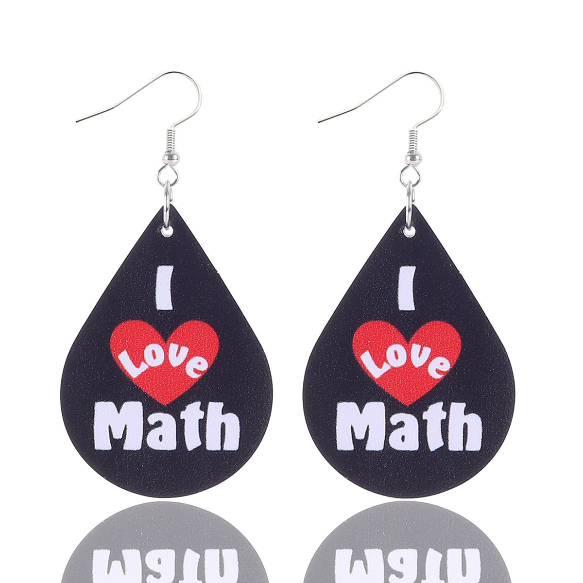 Wholesale Teacher's Day Apple Pencil Water Drop Leather Earrings