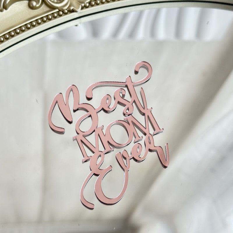 Wholesale 10PCS/PACK Mother's Day Happy Acrylic Cake Decoration