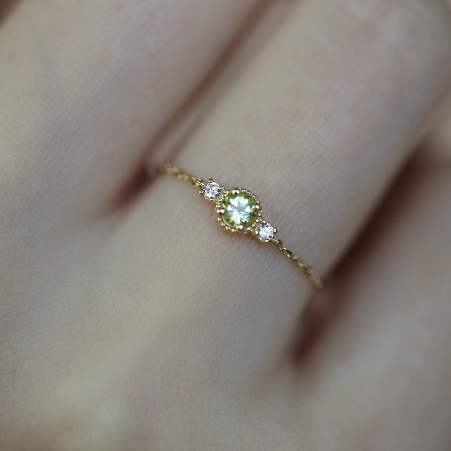 Wholesale Small Jasmine Gold Olive Adjustable Sterling Silver Ring