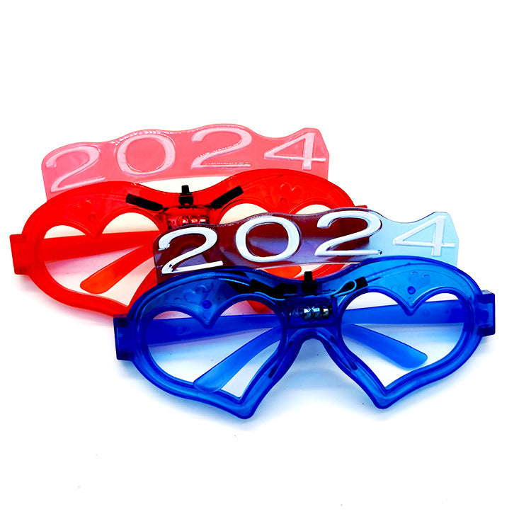 Wholesale 2024 Cold Light Love Glasses LED Plastic Toys
