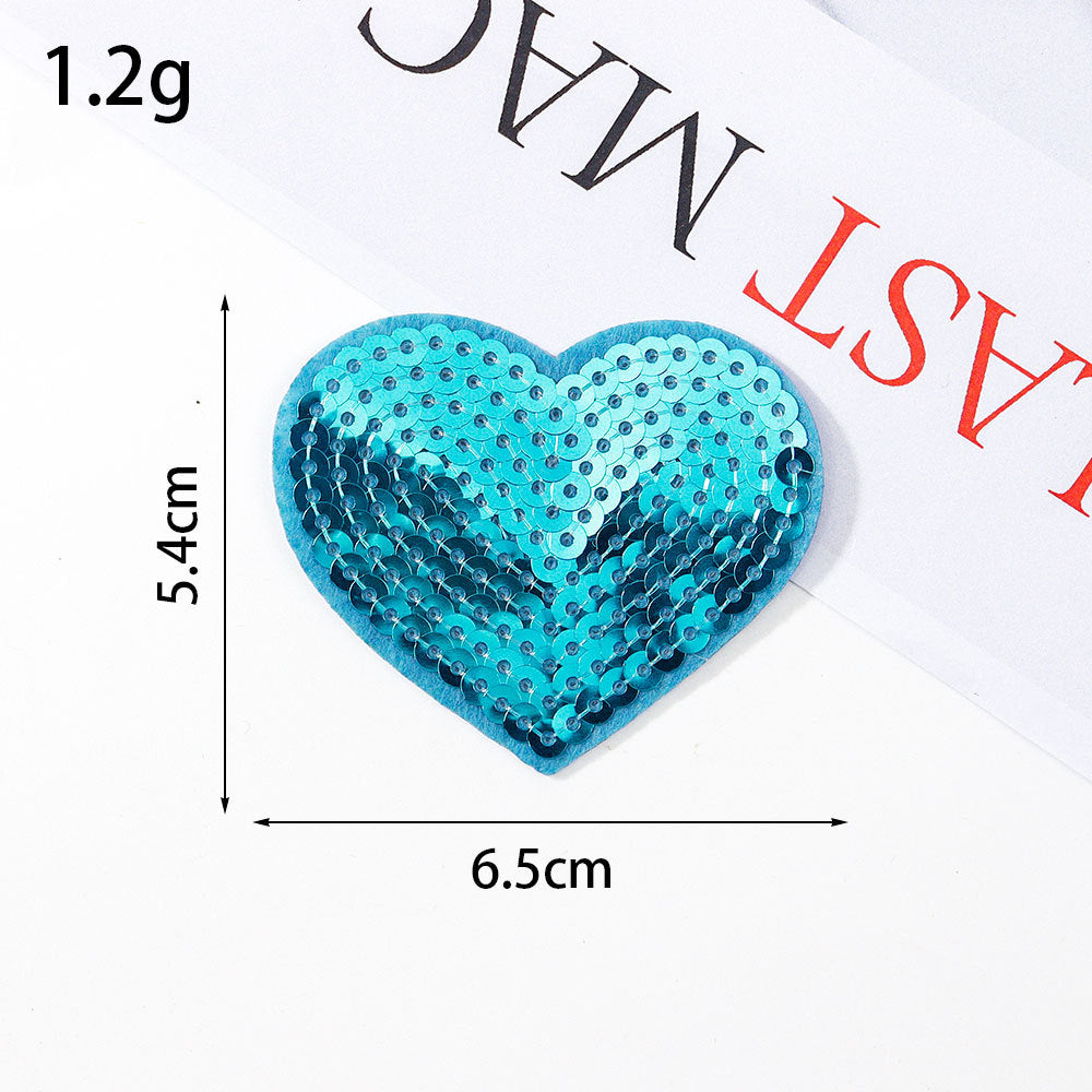 Wholesale Glitter sequined fabric patches,  multi-colored star DIY Patches