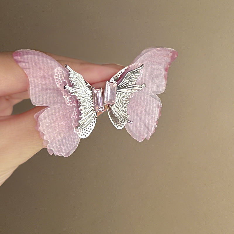 Wholesale New Chinese Style Lotus Fan Butterfly Pearl Tassel Temperament Fashion Niche High-end Earrings