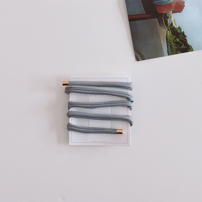 Wholesale Leather Outing Personality Temperament Simple Ribbon Tie Hairband