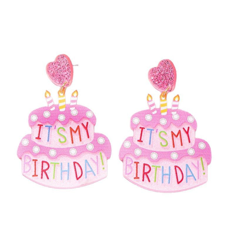 Wholesale Colorful letter cake cute acrylic earrings