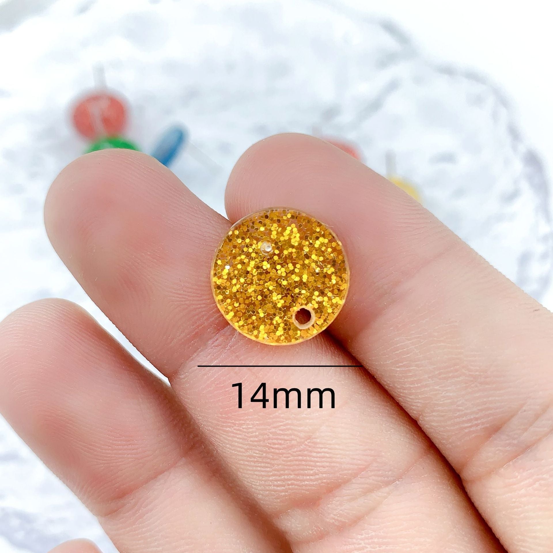 Wholesale 50pcs Handmade DIY Acrylic Onion Powder Round Colorful Earrings