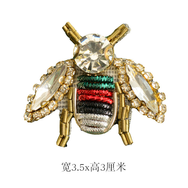 Wholesale DIY Handmade Beaded Cloth Stickers Rhinestones Little Bee Hat Clothes Decoration