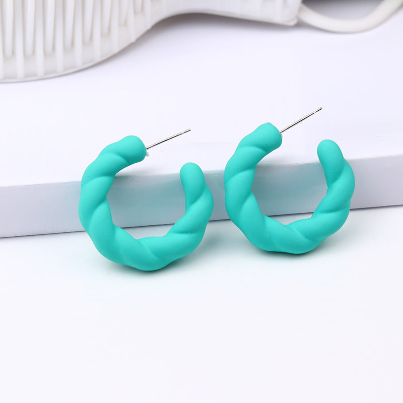 Wholesale Candy Color Twist Wreath Spray Painted Acrylic Earrings