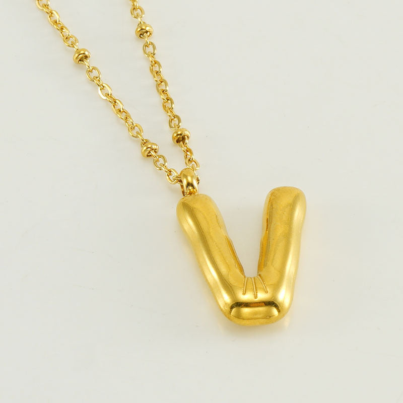 Wholesale Bubble Letter 18K Stainless Steel Necklace