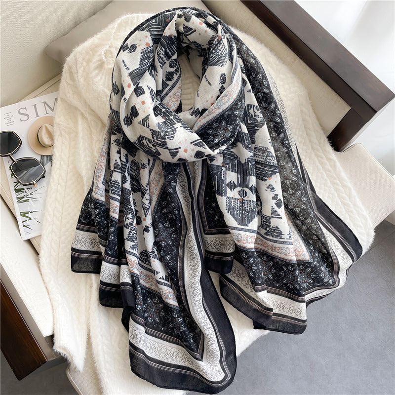 Wholesale Autumn and Winter Long Cotton and Linen Scarves