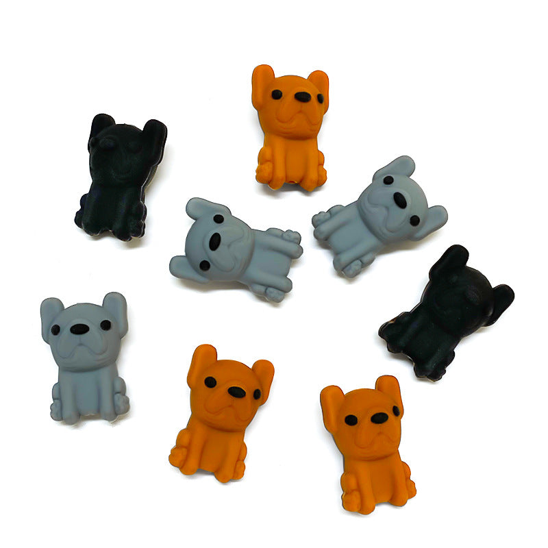 Wholesale 10pcs New cross-border 3d puppy animal silicone beads cartoon baby pacifier chain beads