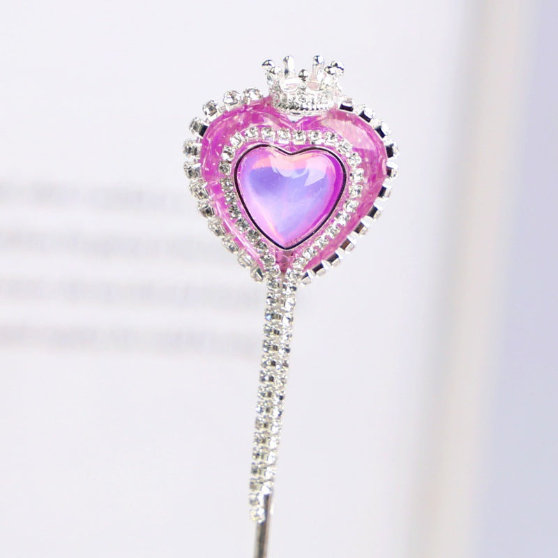 Wholesale 2PCS Soft Clay Love Crown Full of Diamonds and Tassel Beads