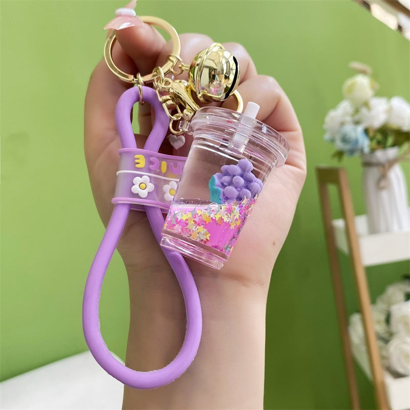 Wholesale Grape Milk Tea Acrylic Keychains