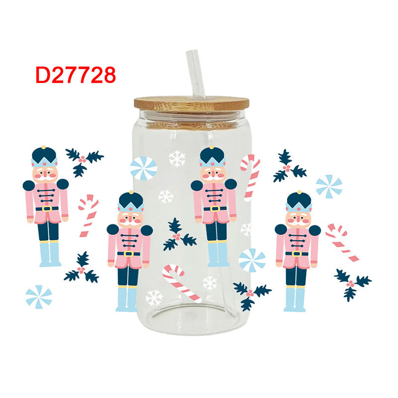 Wholesale Christmas Snowman Bell Series 16oz Cup UV DTF Wraps