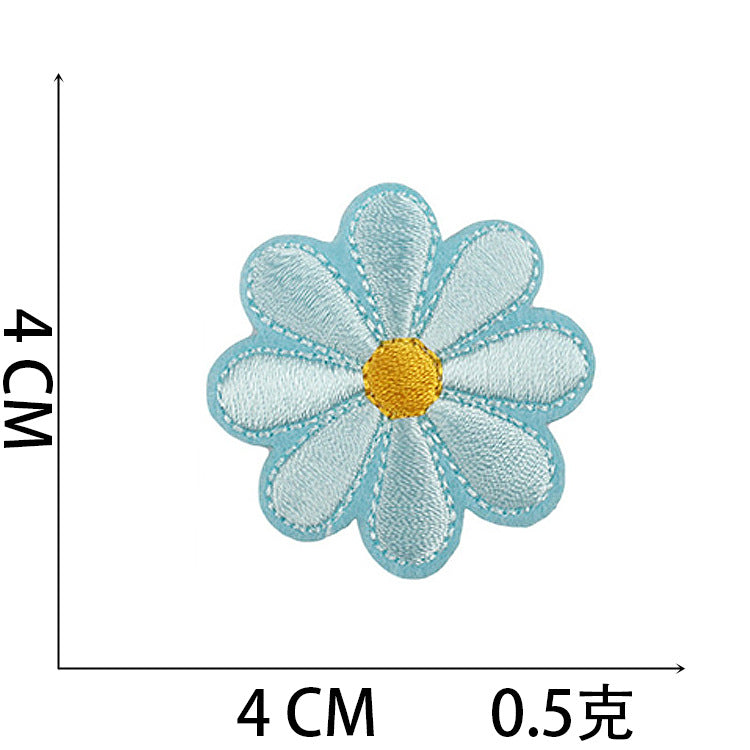 Wholesale Chic Iron On Sunflower Butterfly Embroidery Patches For Clothing DIY Decorative Accent Resale