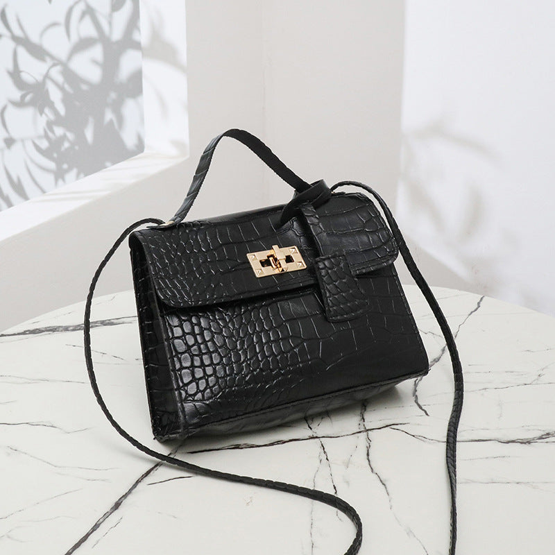 Wholesale PU Crocodile Patterned Small Square Bag Single Shoulder Crossbody Bag