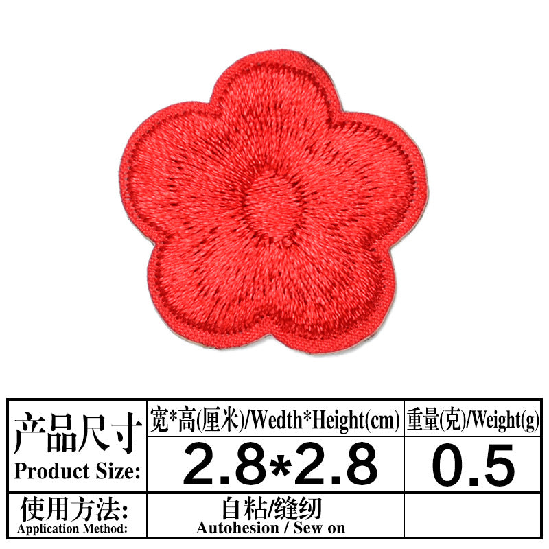Wholesale Chic Embroidered Plum Blossom Patches Self Adhesive Flower Decorative Accents For Phone Cases Bags ets And Towels