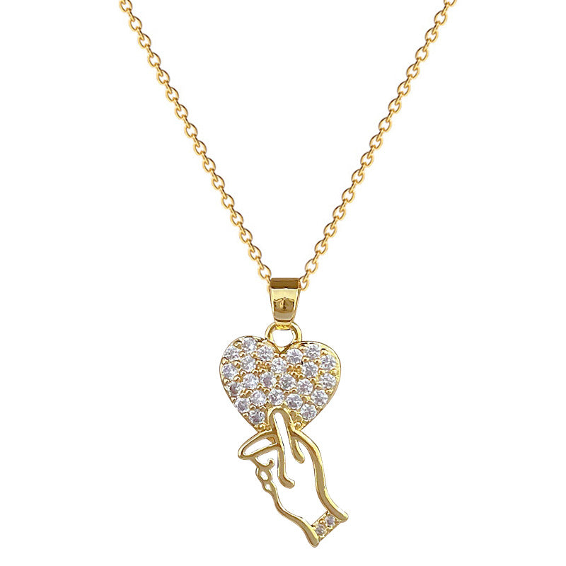 Wholesale Element Love Full Diamond Titanium Steel Clavicle