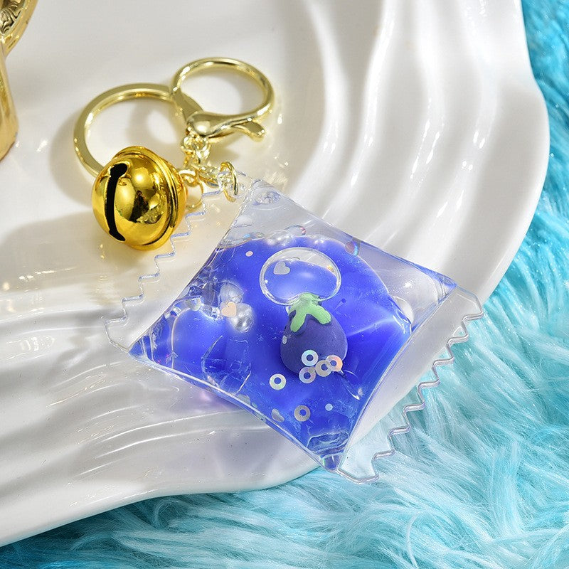 Wholesale Acrylic liquid sand bottle floating in oil keychain