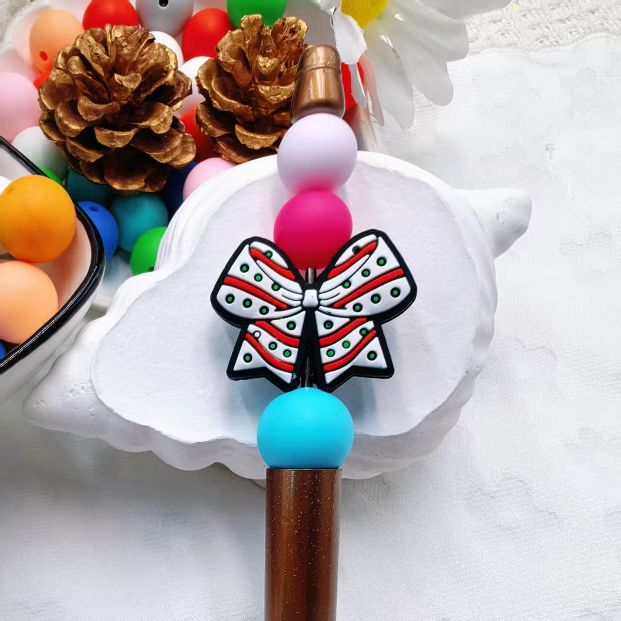 Wholesale 10pcs/pack 2D Christmas  Cartoon Focus Beads  DIY Silicone Beads