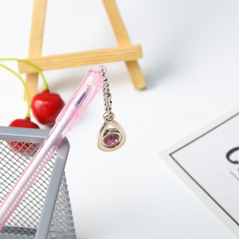 Wholesale Plastic Water Drop Gemstone Pendant Ballpoint Pen