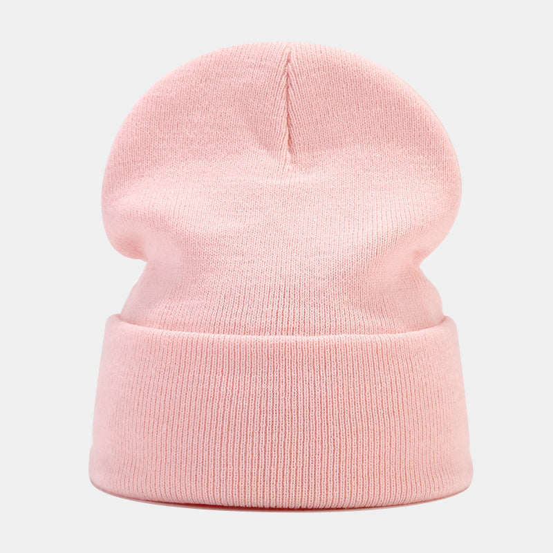 Wholesale Solid Color Autumn and Winter Light Board Pile Hat Warm Knitted Hat