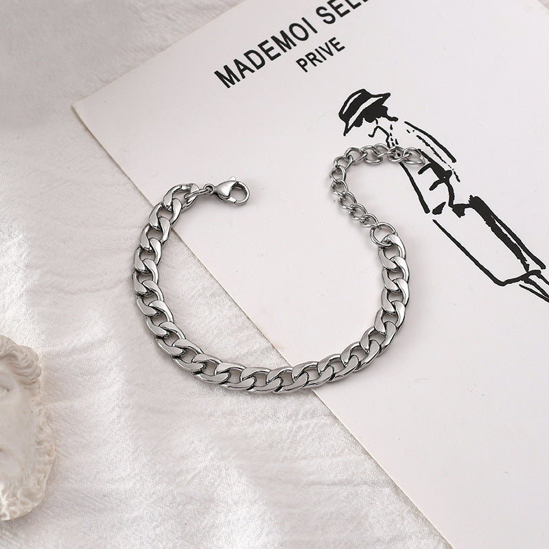 Wholesale Titanium Steel Non-fading Cuban Chain Bracelet