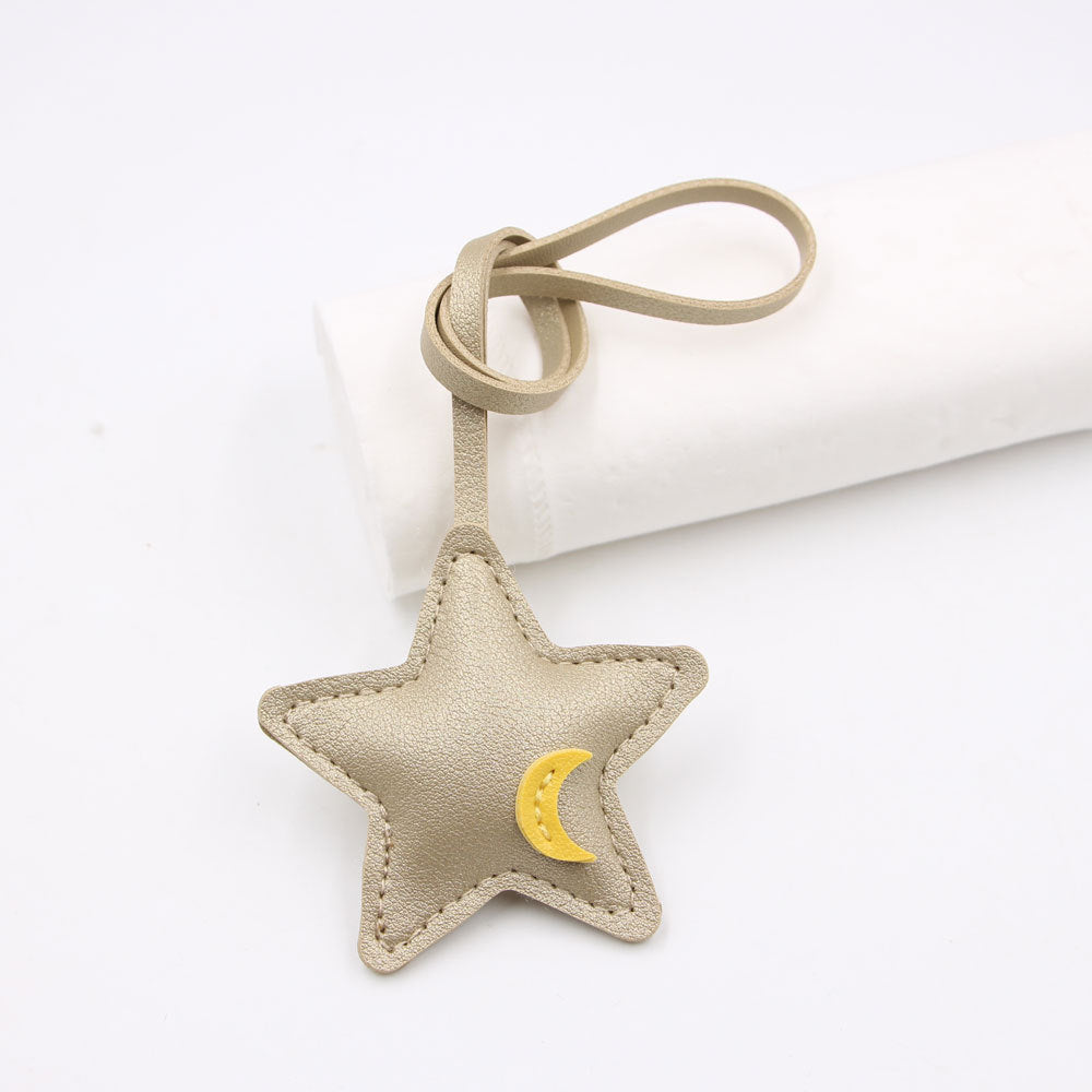 Wholesale Good Night Stars Faux Leather Star Moon Bag Charm Trendy Fashion Accessory For Handbags Car Keys Everyday Gift And Boutique Resale