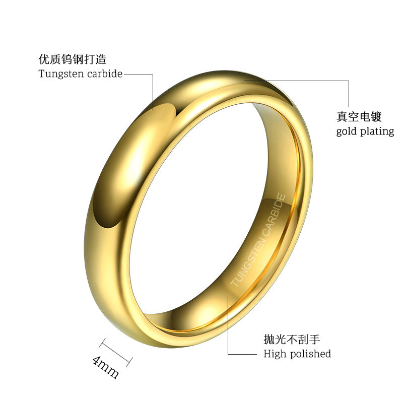 Wholesale Golden Black Gold Pair Index Finger Tungsten Steel Ring Single Tail Ring