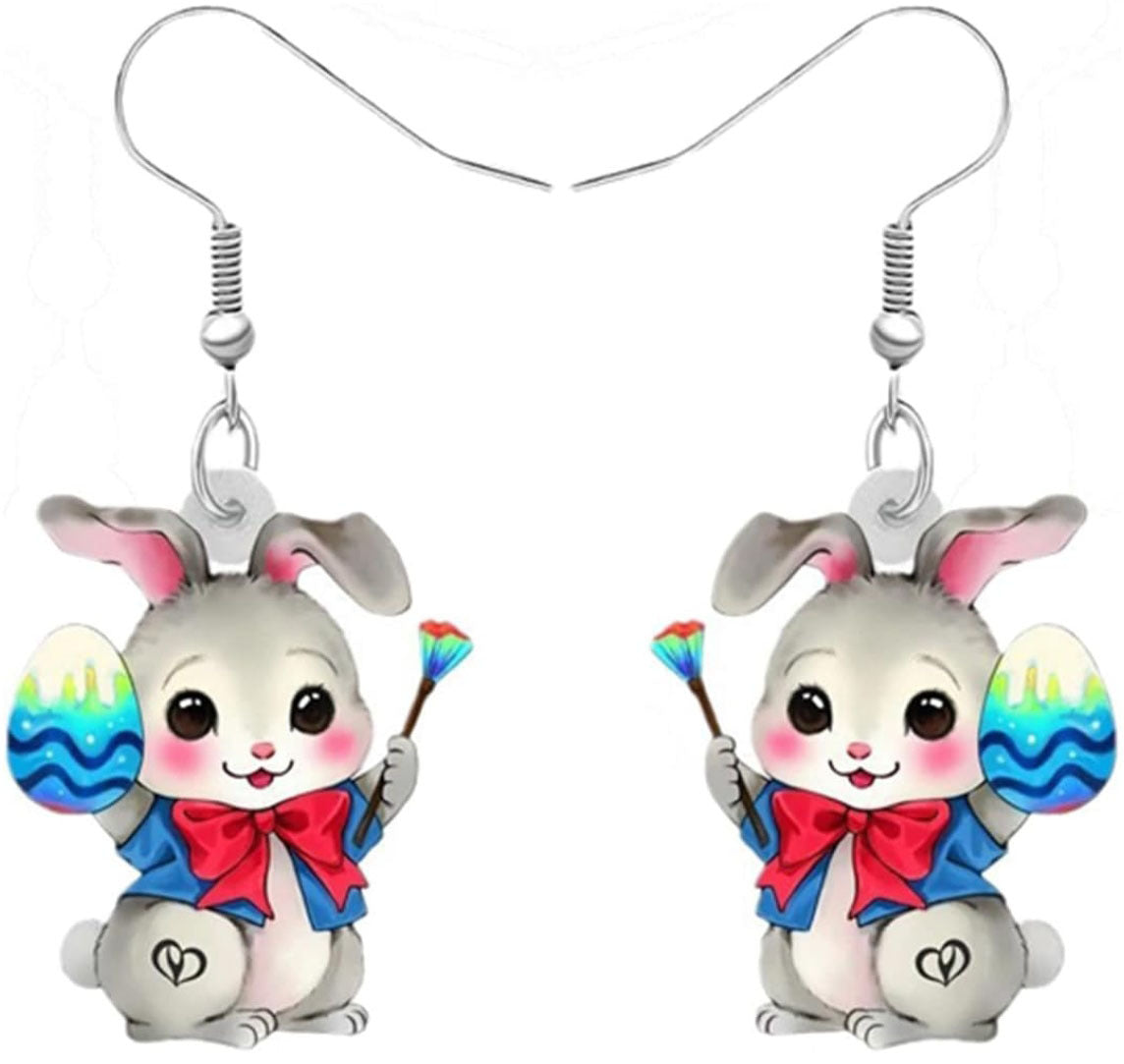 Wholesale Easter cartoon rabbit acrylic earrings