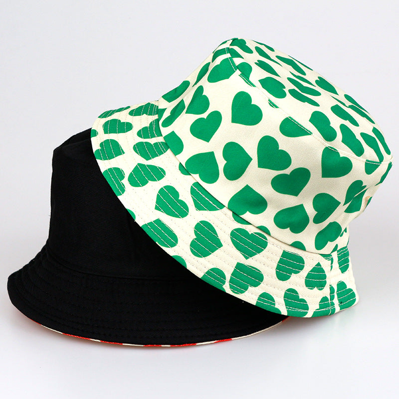 Wholesale Double-sided Printed Love Cotton Fisherman Hats