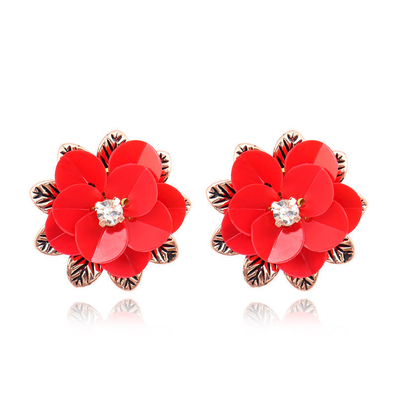 Wholesale Bohemian Red Vintage Tassel Dream Catcher Earrings