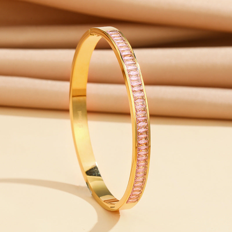 Wholesale Titanium Steel Stainless Steel Zircon Full Diamond Bracelet