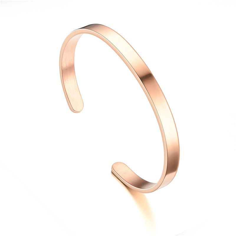 Wholesale Open Adjustable C-shaped Stainless Steel Titanium Bracelet