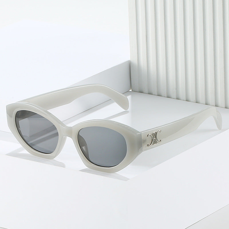 Wholesale Retro Oval Lens Multicolor Frame Sunglasses