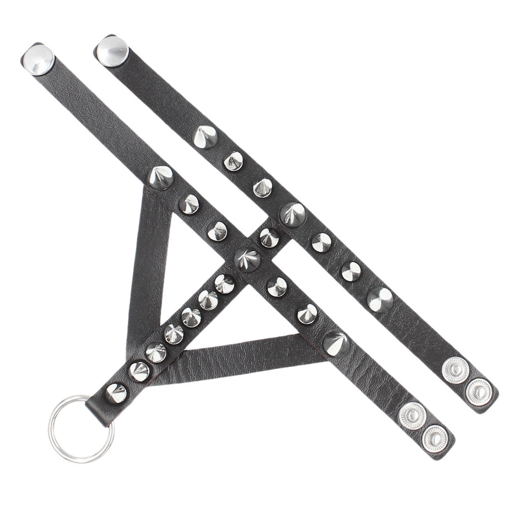 Wholesale Dark Gothic Bracelet Leather Stainless Steel Bracelet