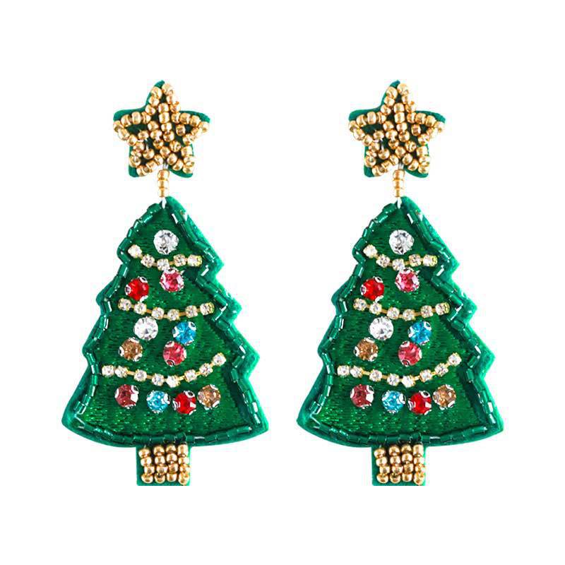 Wholesale Christmas Handmade Rice Bead Earrings